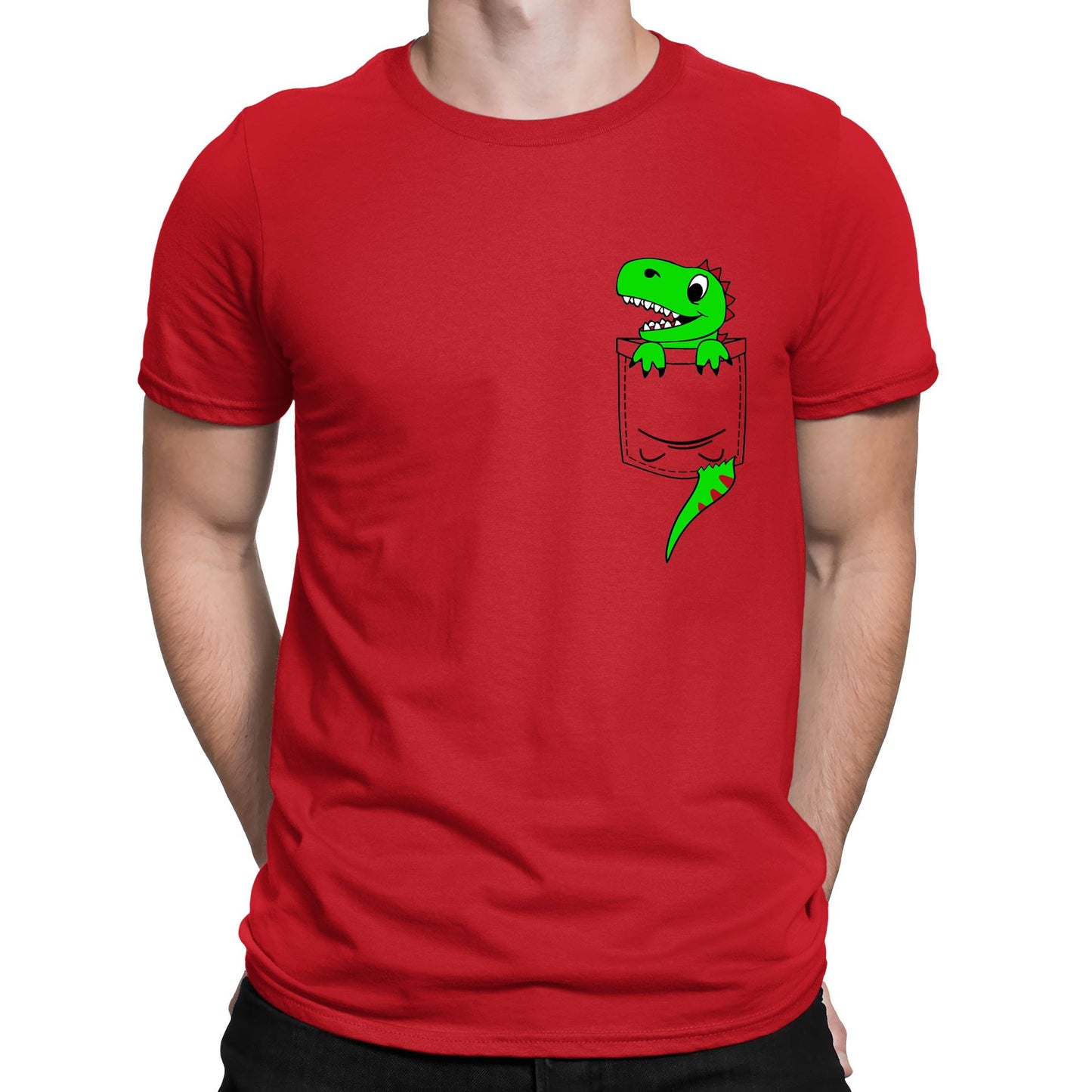 Dinosaur Pocket Print Mens T-shirt