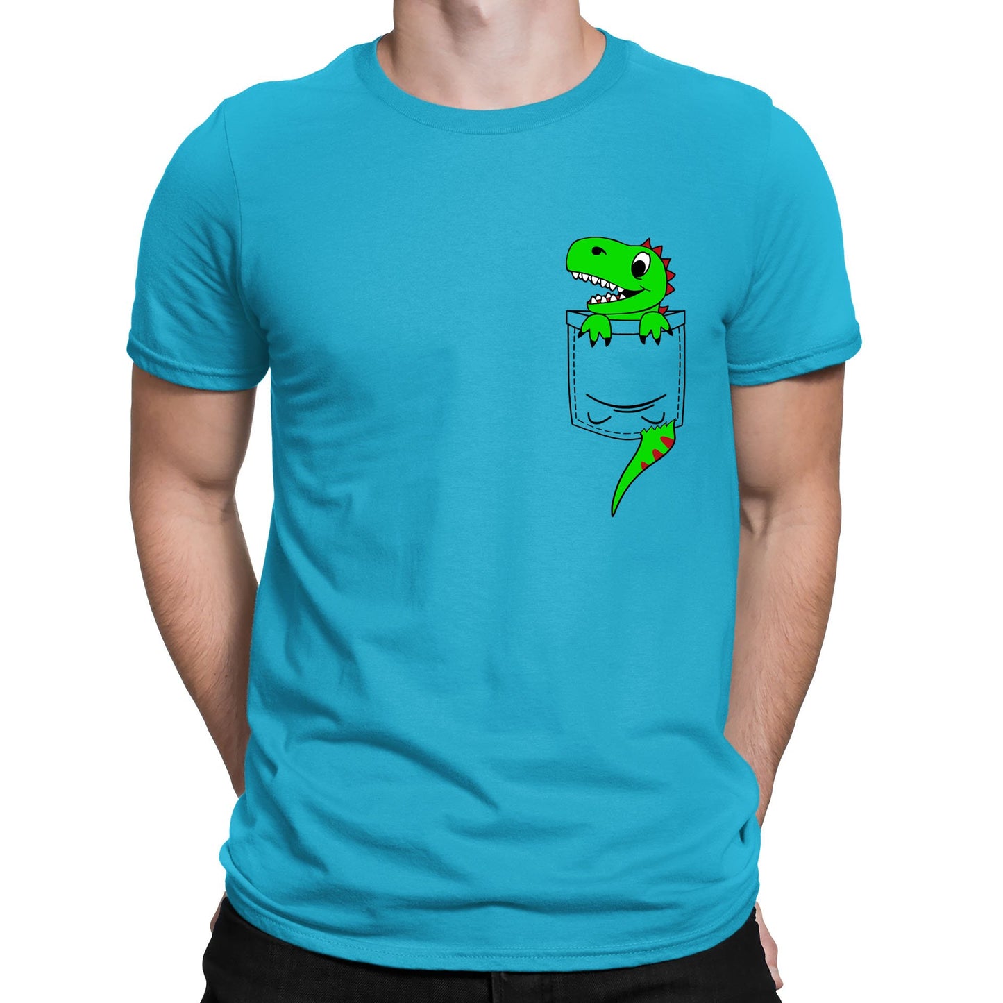 Dinosaur Pocket Print Mens T-shirt