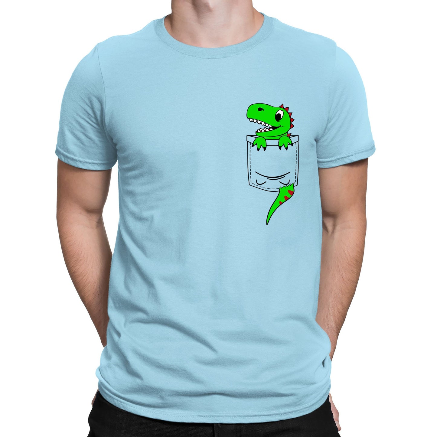 Dinosaur Pocket Print Mens T-shirt