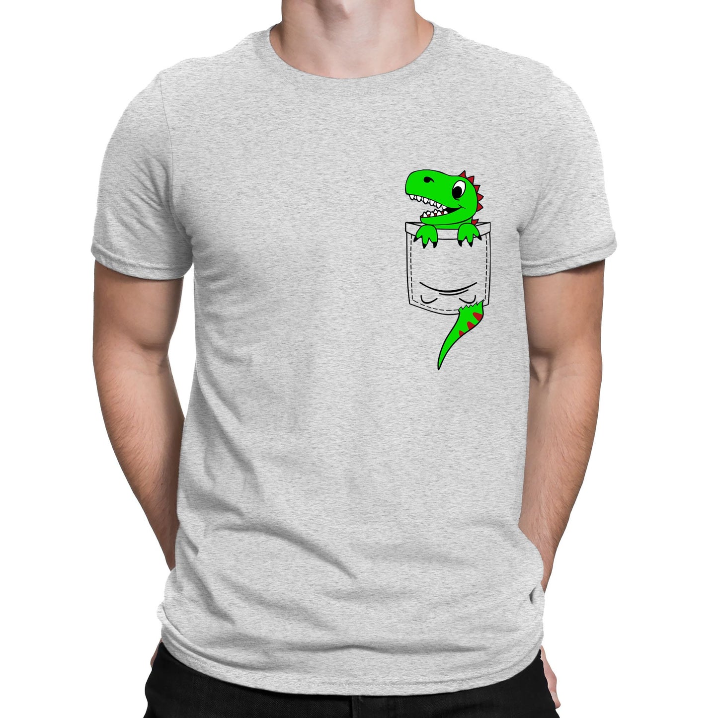 Dinosaur Pocket Print Mens T-shirt