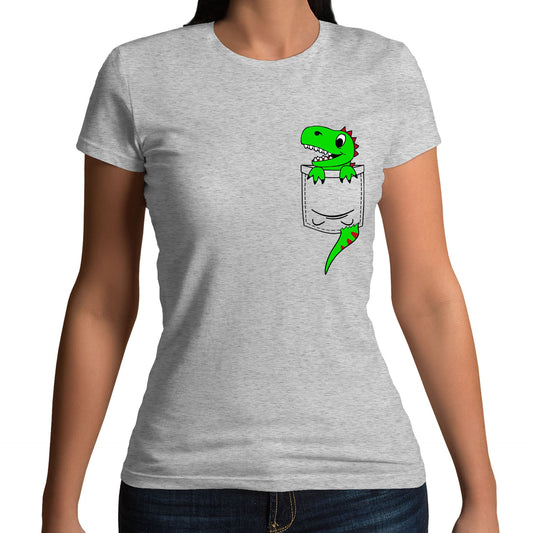 Dinosaur Pocket Print Womens T-shirt