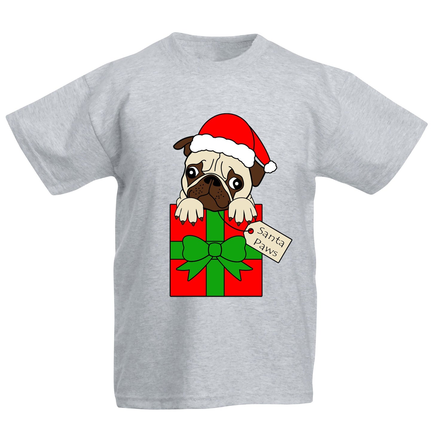 Santa Paws Pug Dog Christmas Kids T-shirt