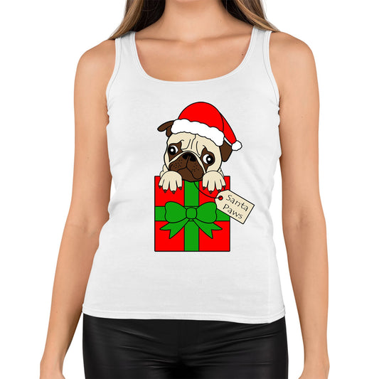 Santa Paws Pug Dog Christmas Womens Vest