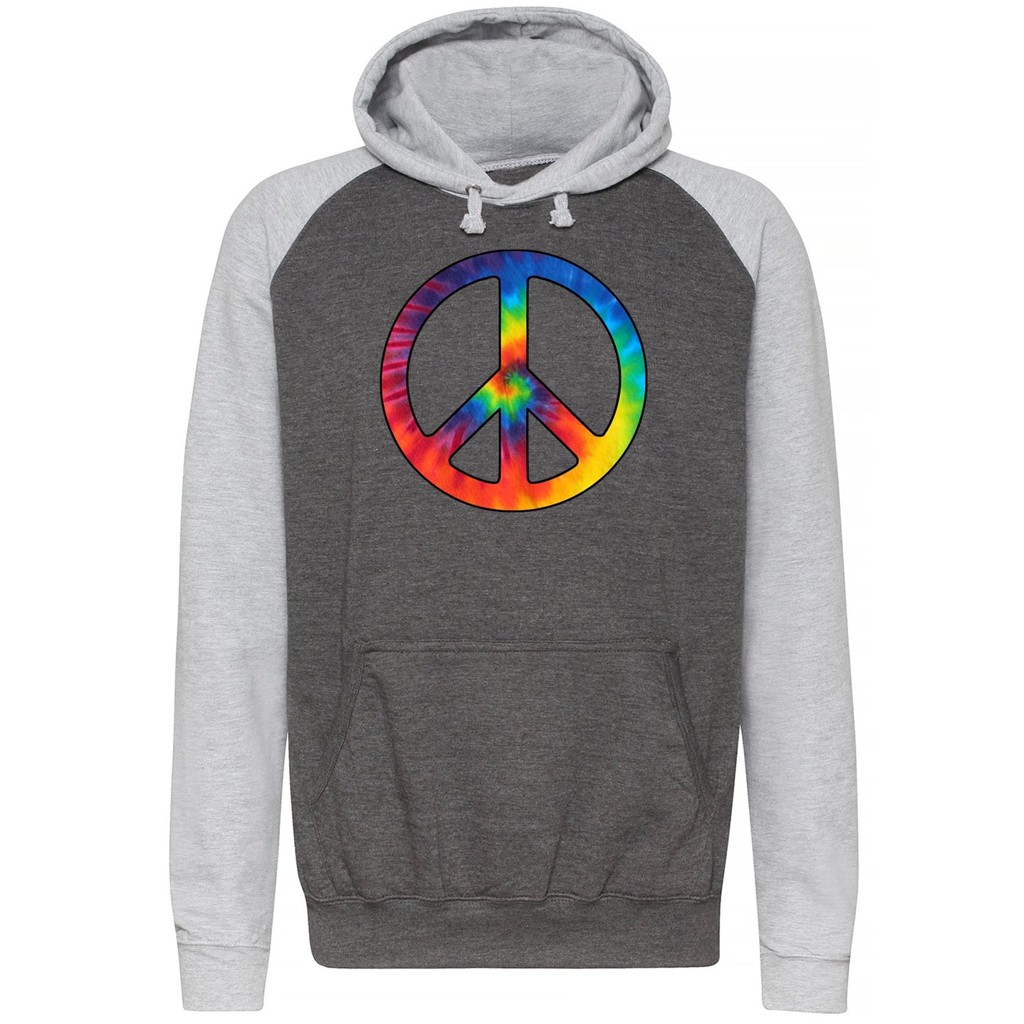 Tie Dye Peace Symbol Baseball Hoodie