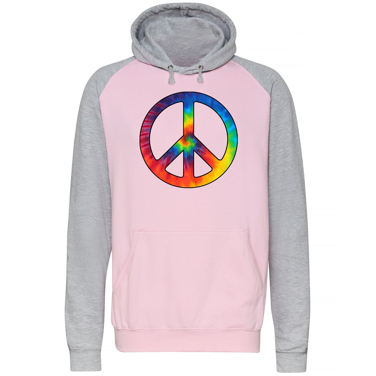 Tie Dye Peace Symbol Baseball Hoodie