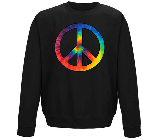 Tie Dye Peace Symbol Childrens Sweatshirt