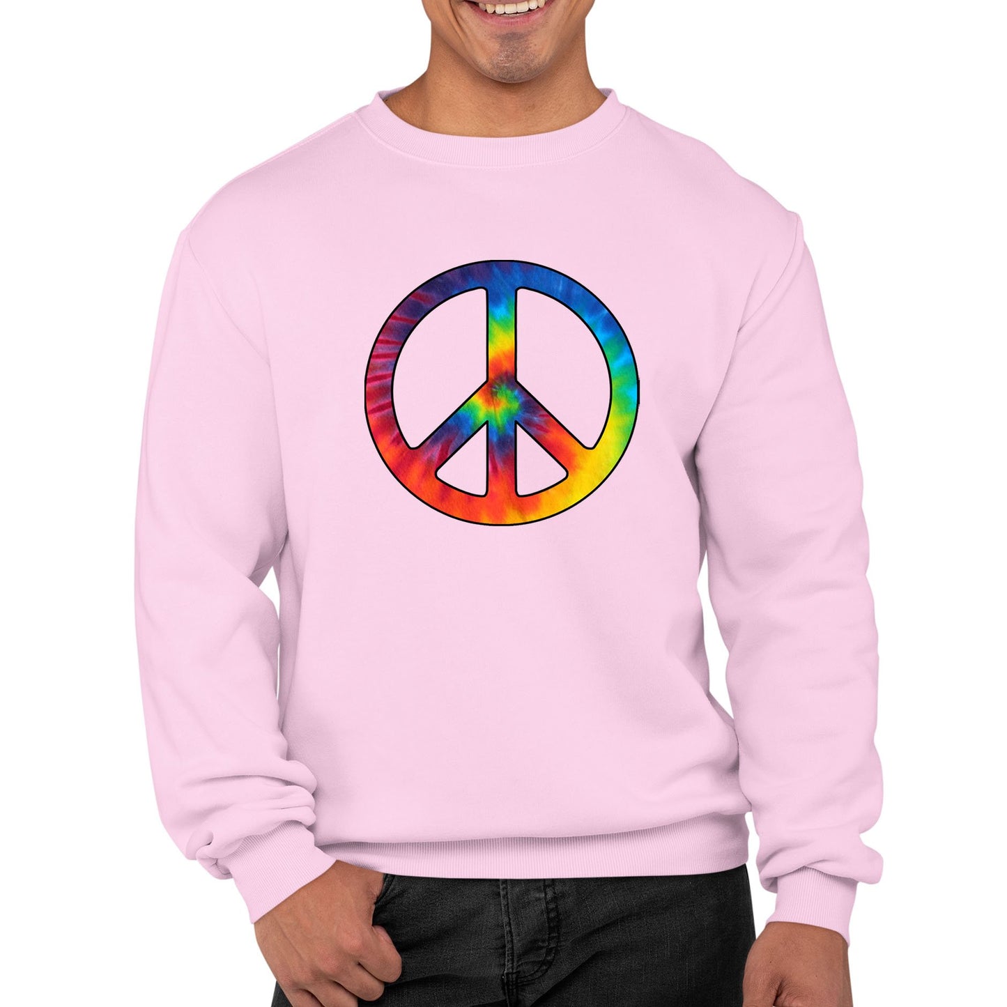 Tie Dye Peace Symbol Mens Sweatshirt