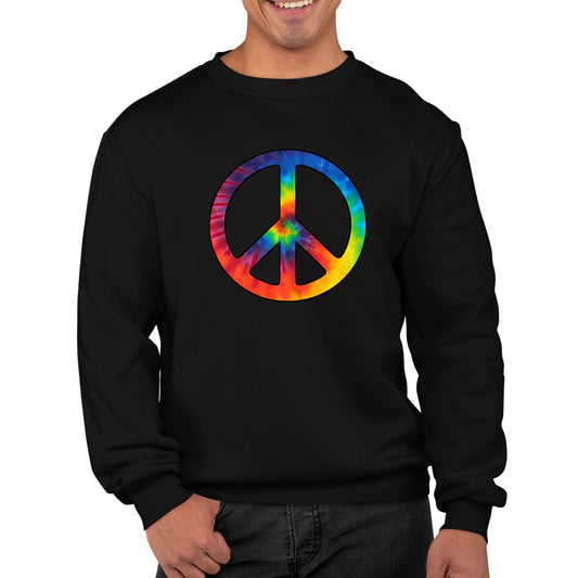 Tie Dye Peace Symbol Mens Sweatshirt