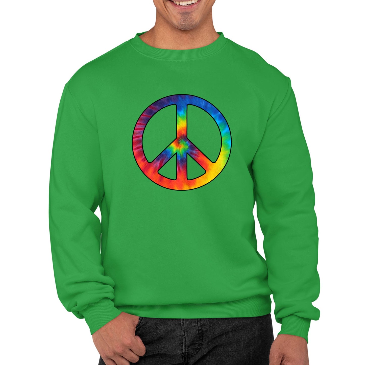 Tie Dye Peace Symbol Mens Sweatshirt