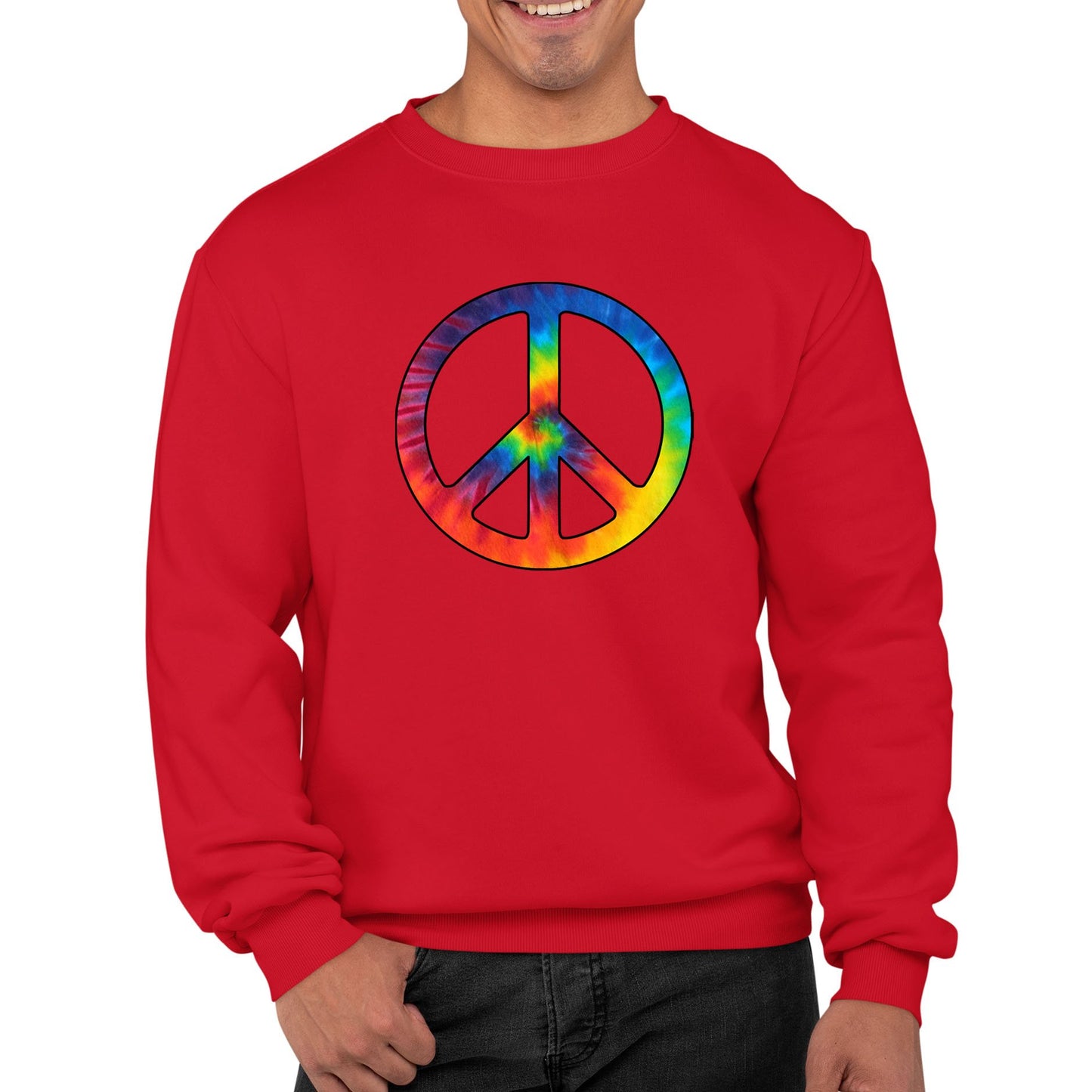 Tie Dye Peace Symbol Mens Sweatshirt