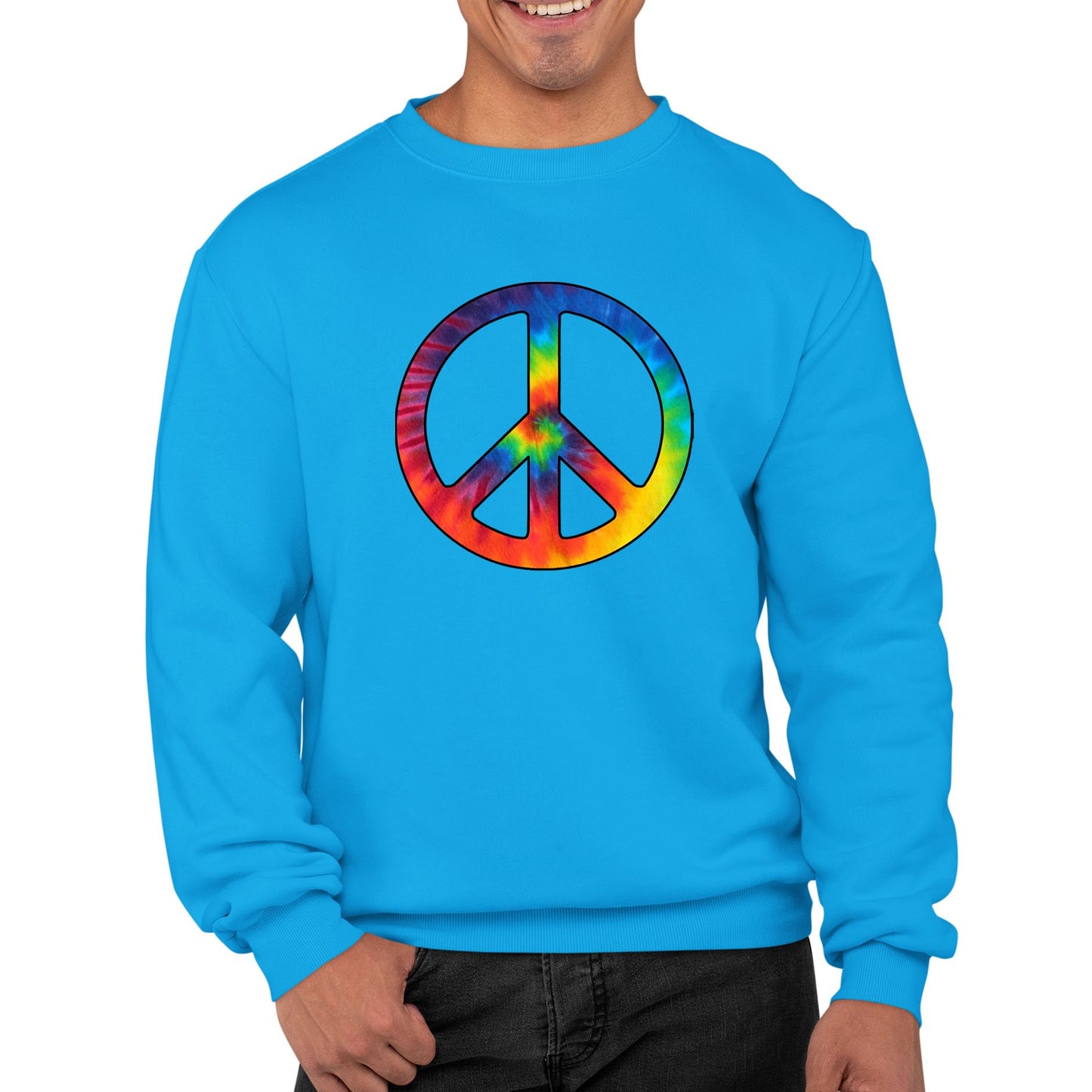 Tie Dye Peace Symbol Mens Sweatshirt