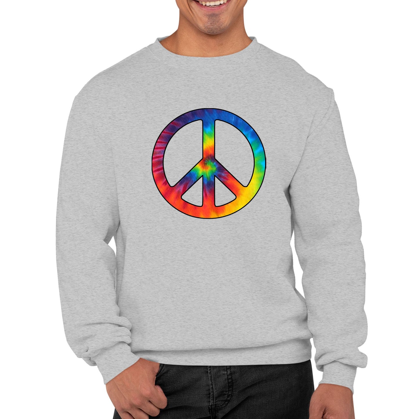 Tie Dye Peace Symbol Mens Sweatshirt