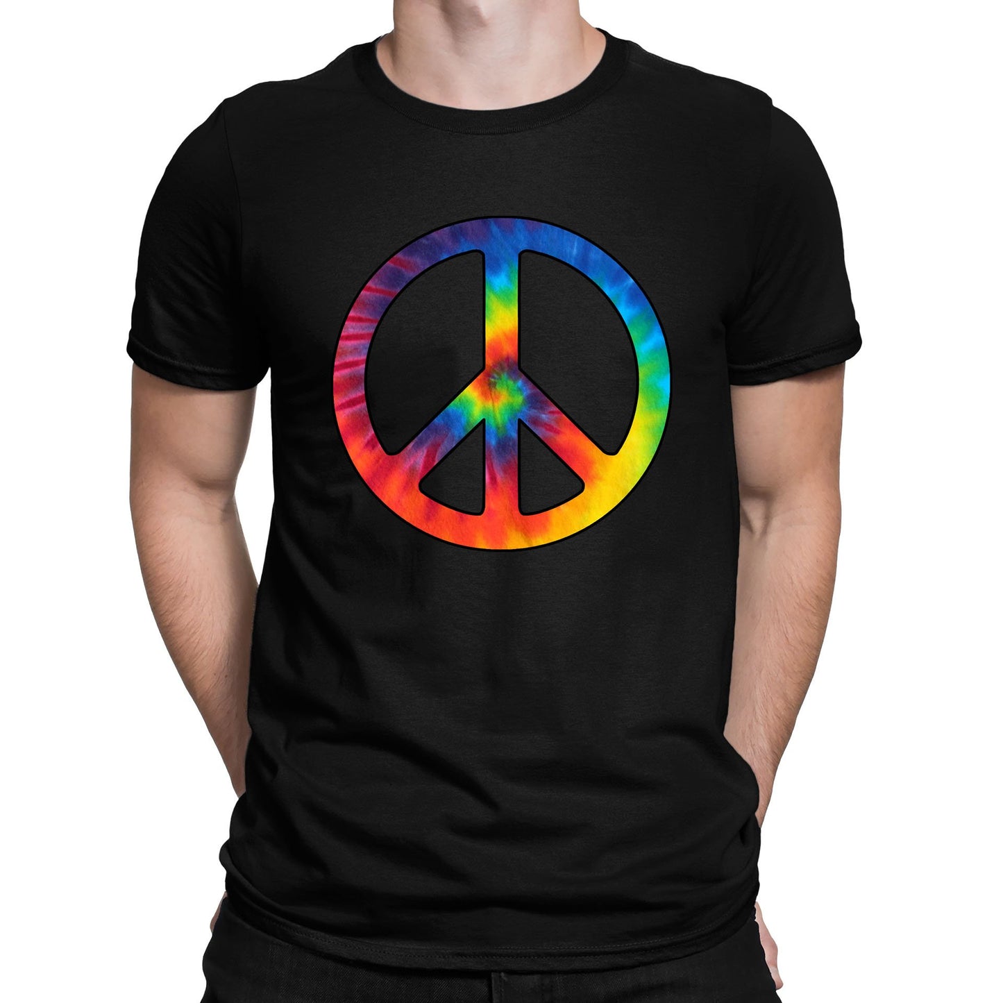 Tie Dye Peace Symbol Mens T-shirt