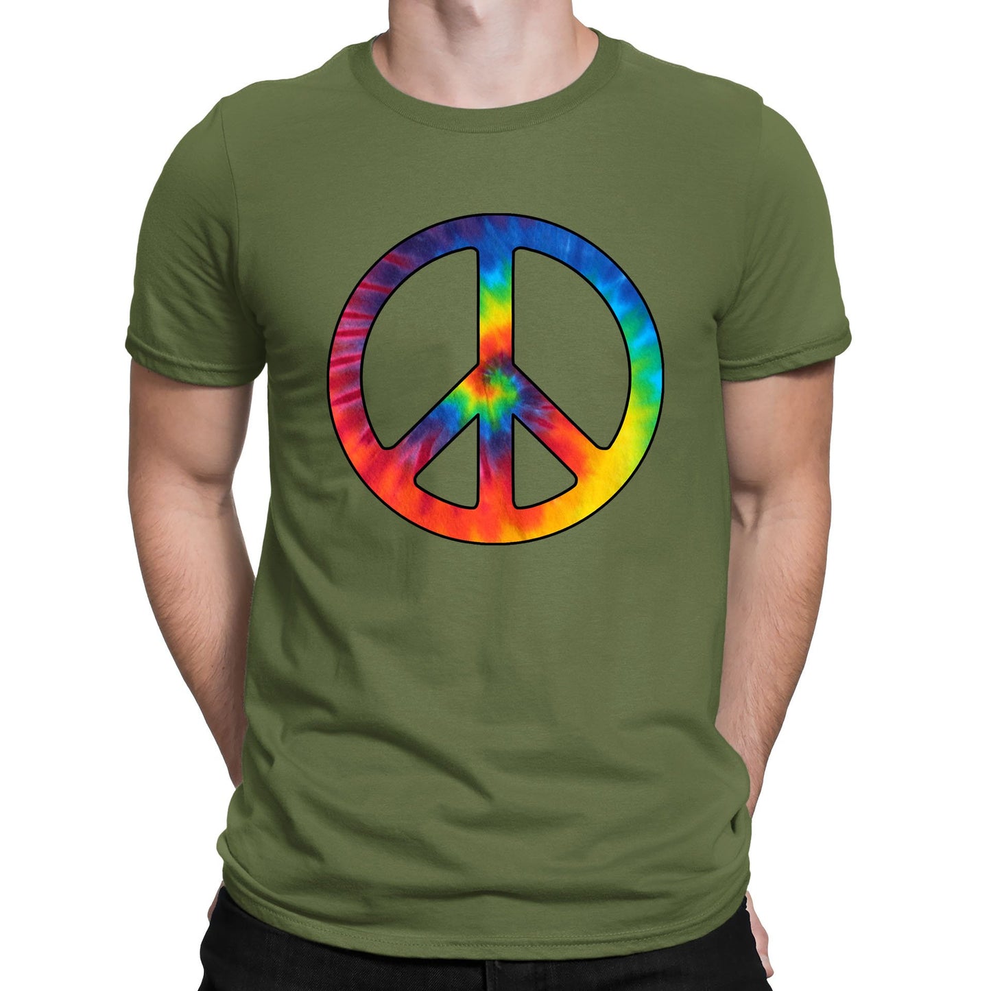 Tie Dye Peace Symbol Mens T-shirt