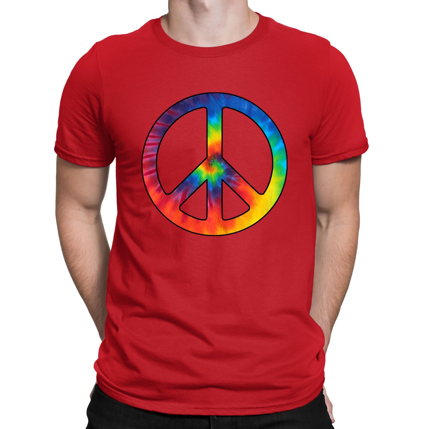 Tie Dye Peace Symbol Mens T-shirt