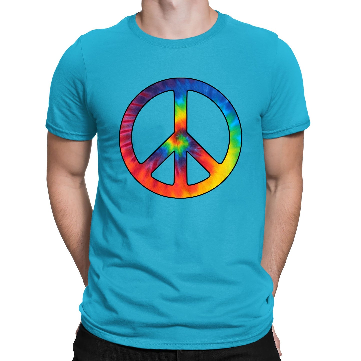 Tie Dye Peace Symbol Mens T-shirt