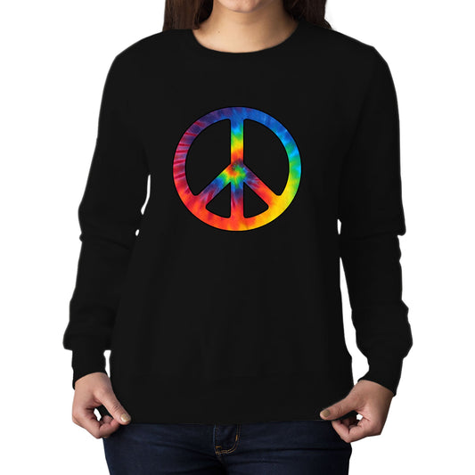 Tie Dye Peace Symbol Womens Sweatshirt