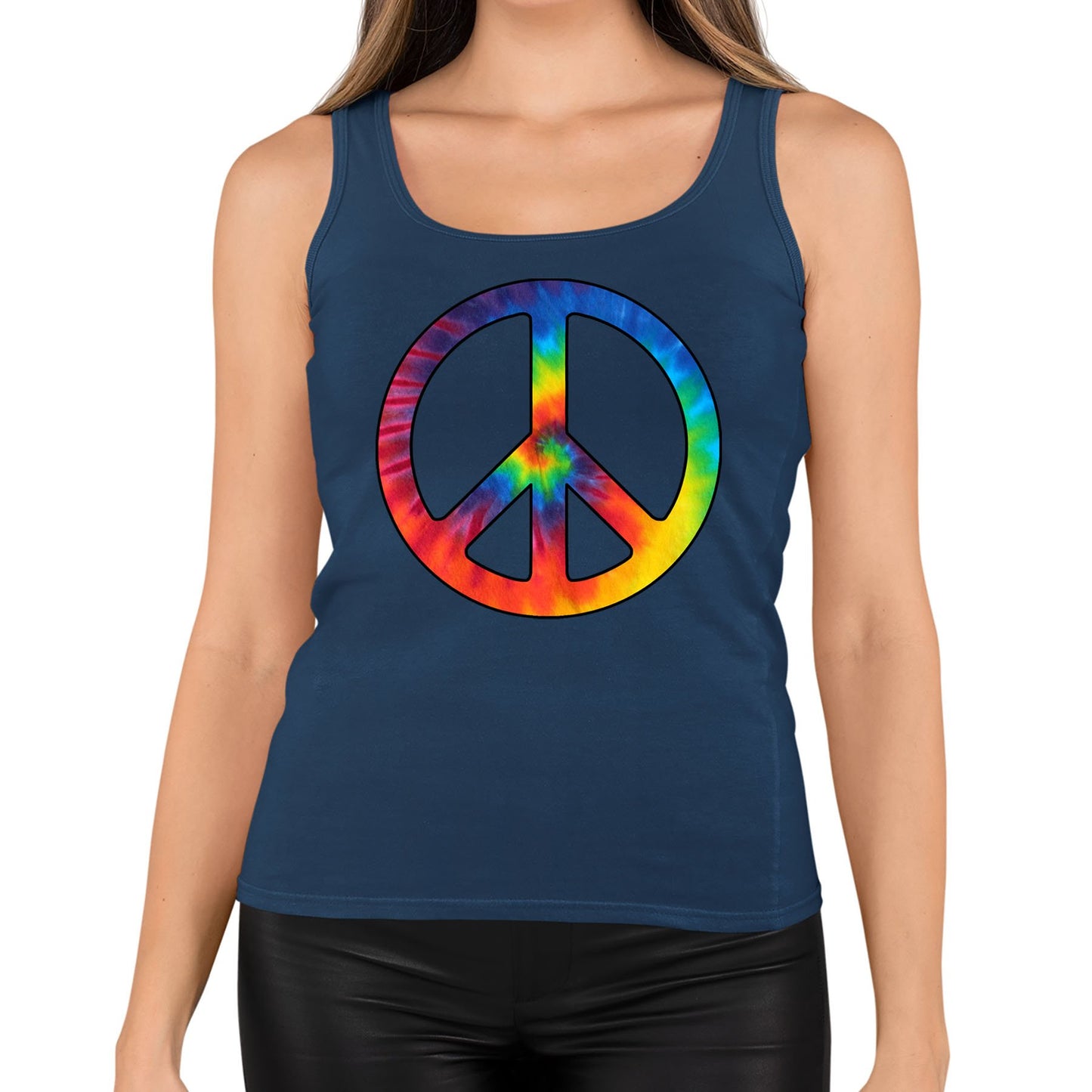 Tie Dye Peace Symbol Womens Vest