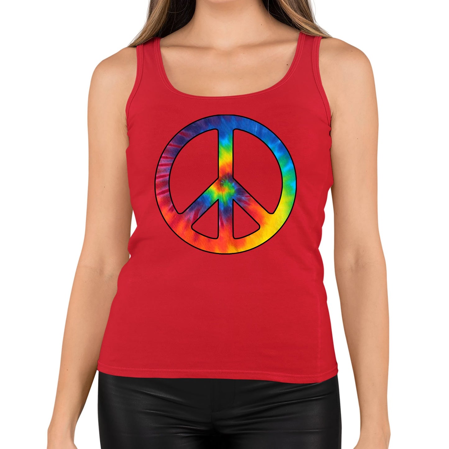 Tie Dye Peace Symbol Womens Vest