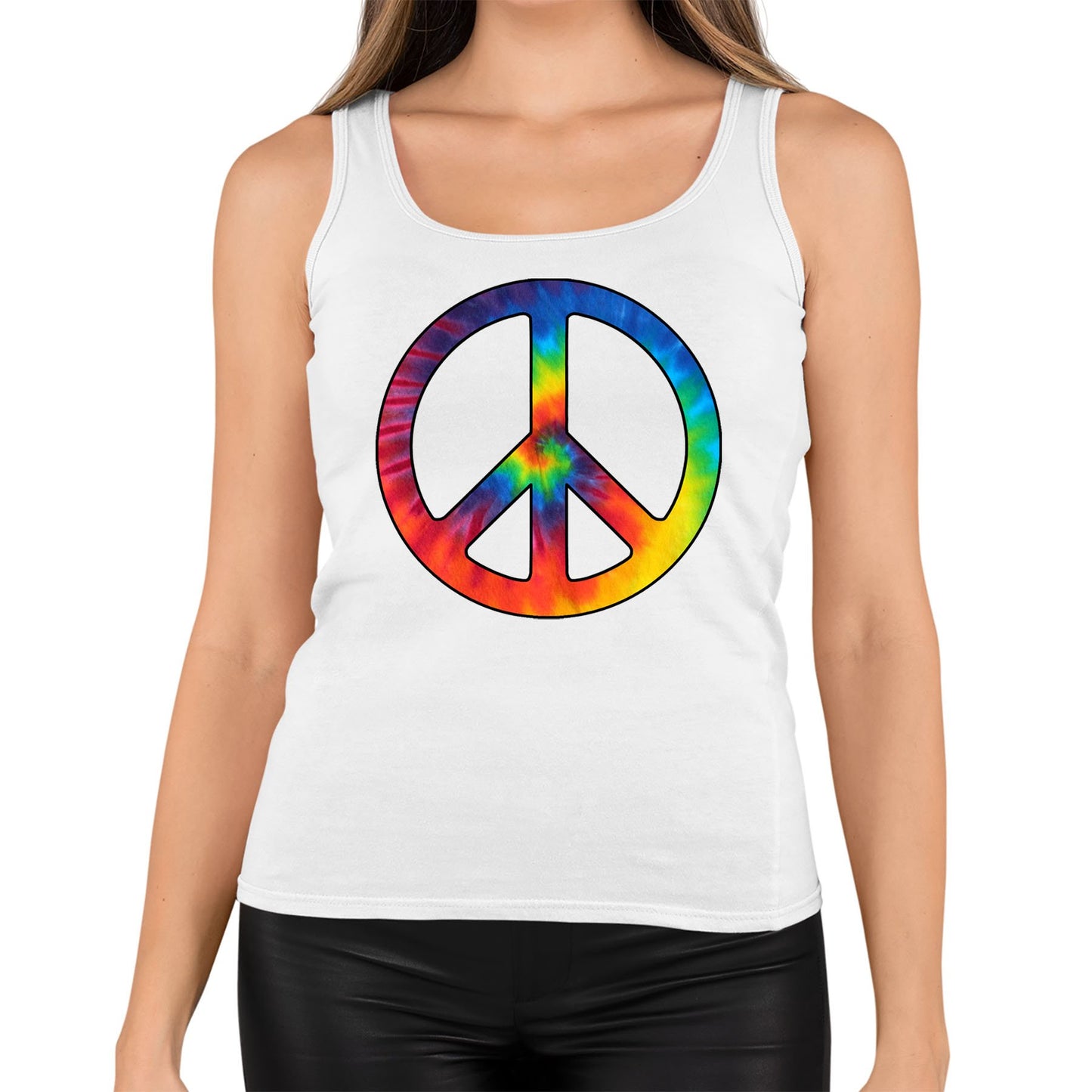 Tie Dye Peace Symbol Womens Vest