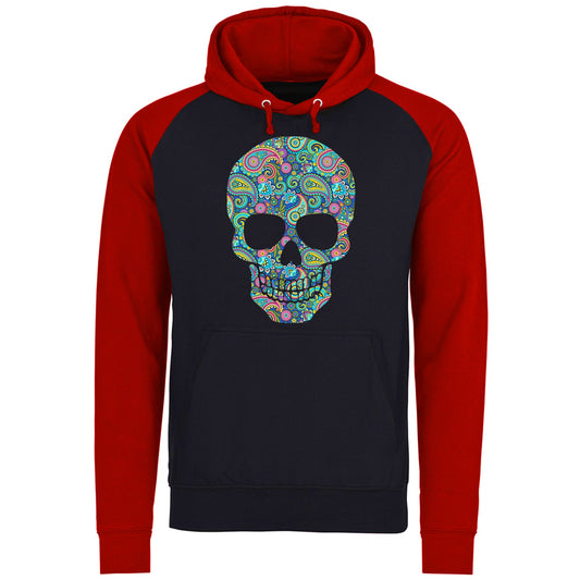 Paisley Skull Baseball Hoodie