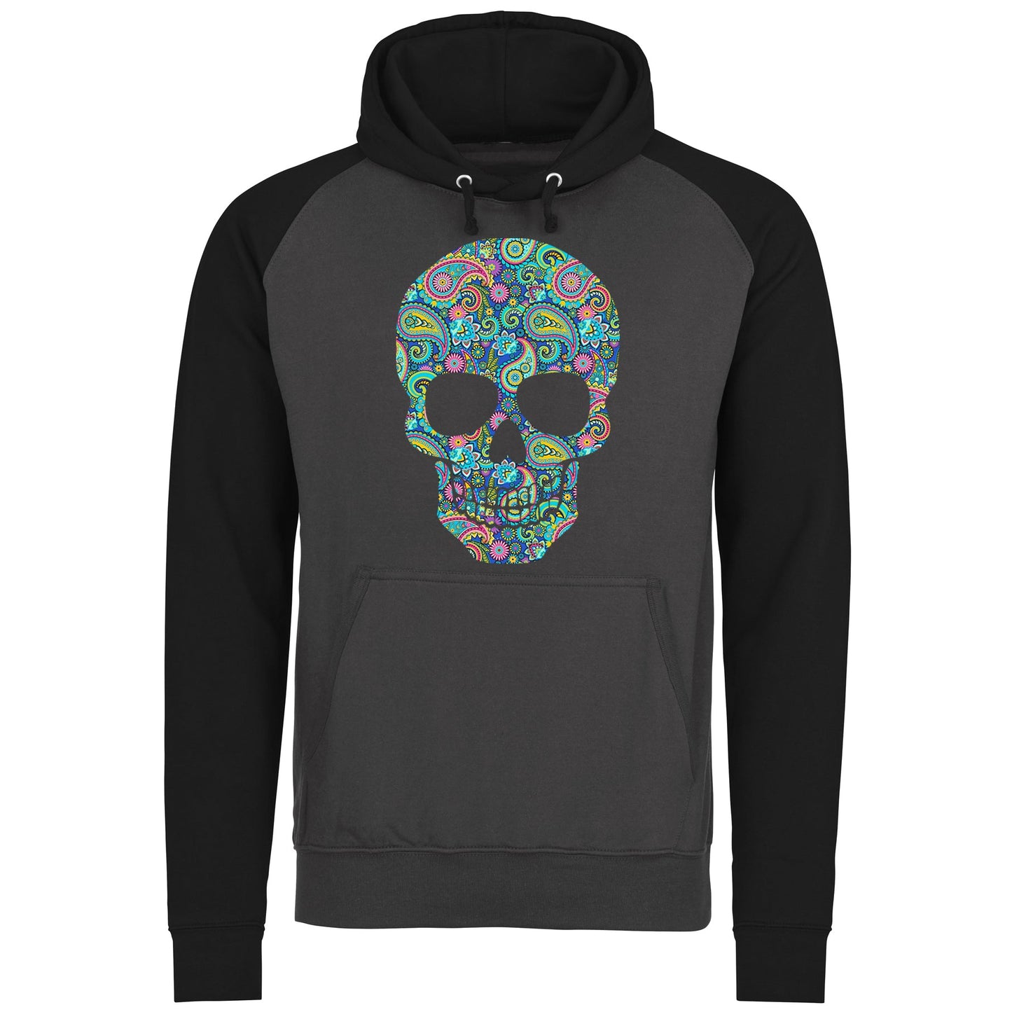 Paisley Skull Baseball Hoodie