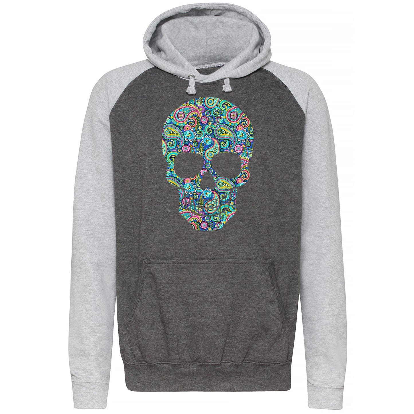 Paisley Skull Baseball Hoodie