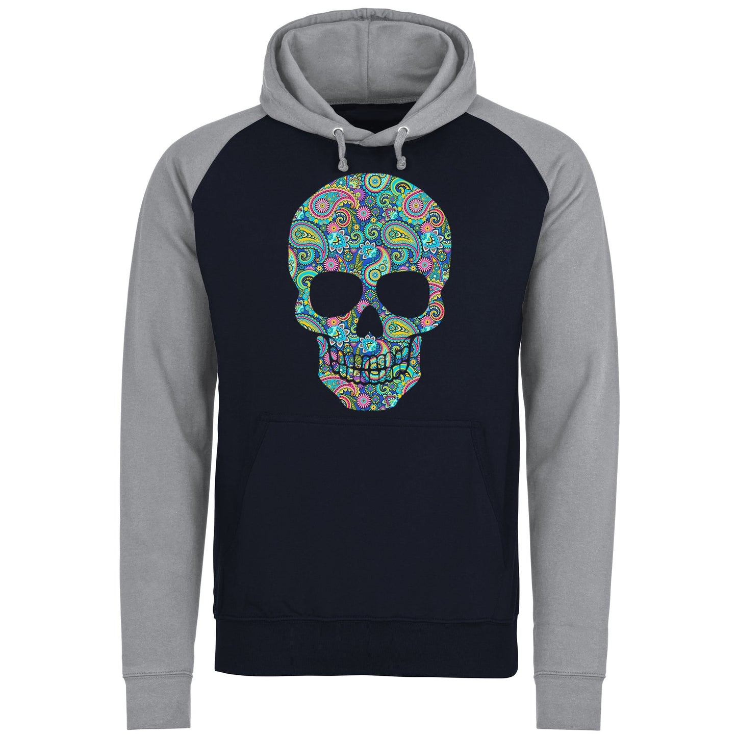 Paisley Skull Baseball Hoodie