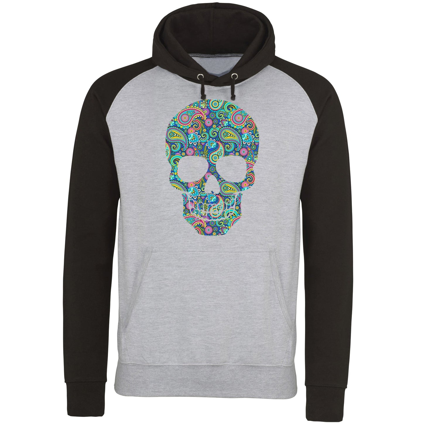 Paisley Skull Baseball Hoodie