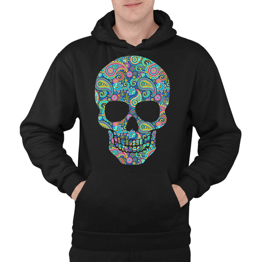 Paisley Skull Mens Pullover Hoodie