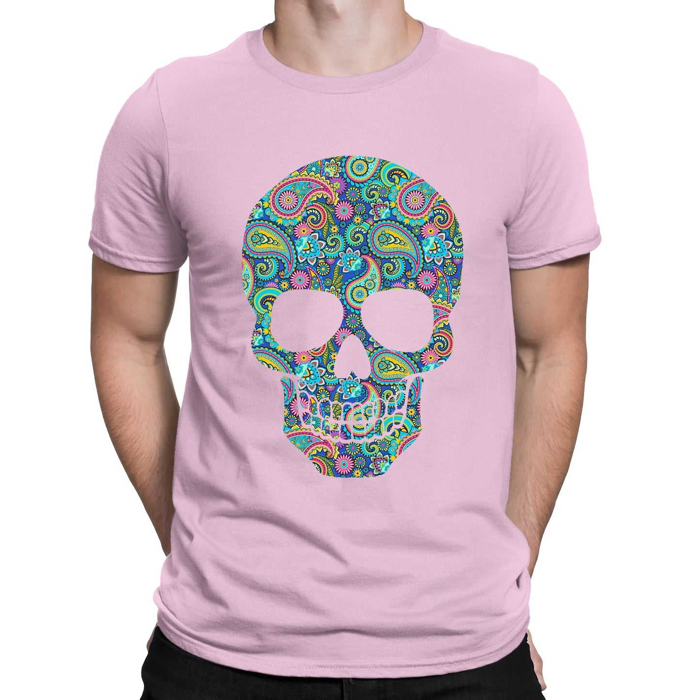 Paisley Skull Mens T-shirt