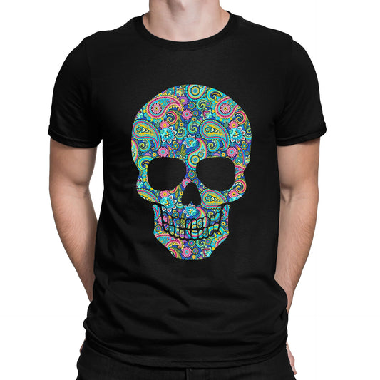 Paisley Skull Mens T-shirt