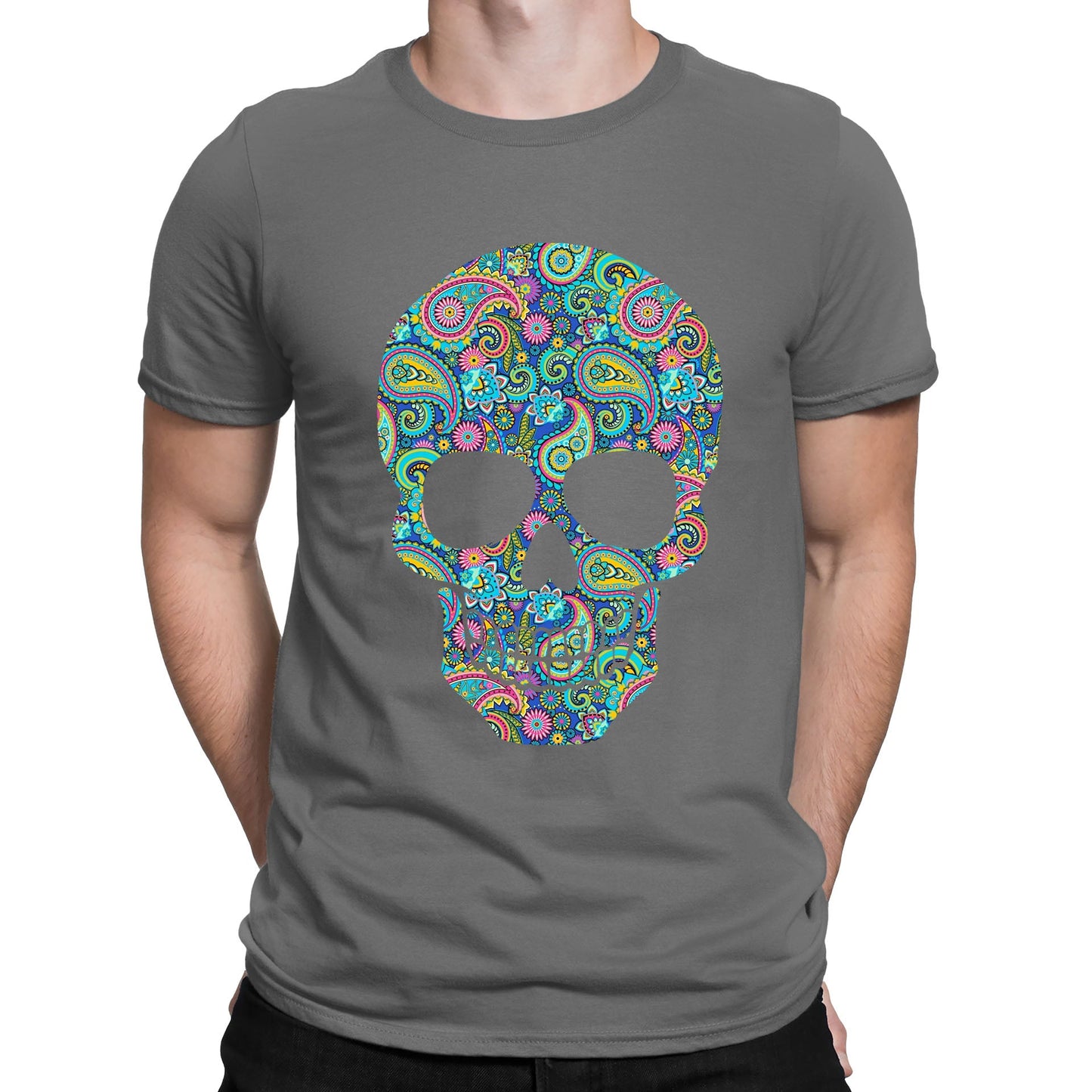 Paisley Skull Mens T-shirt