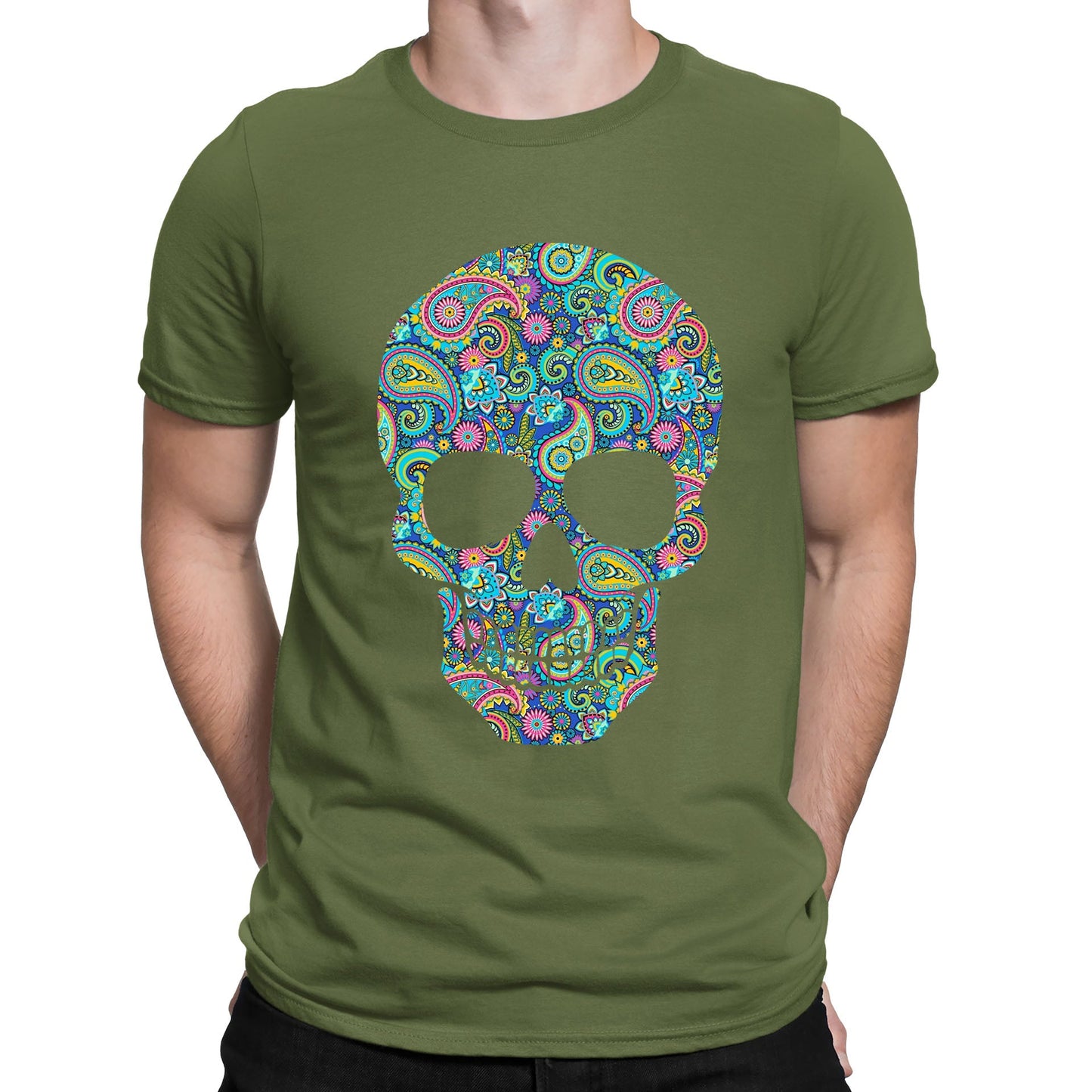 Paisley Skull Mens T-shirt