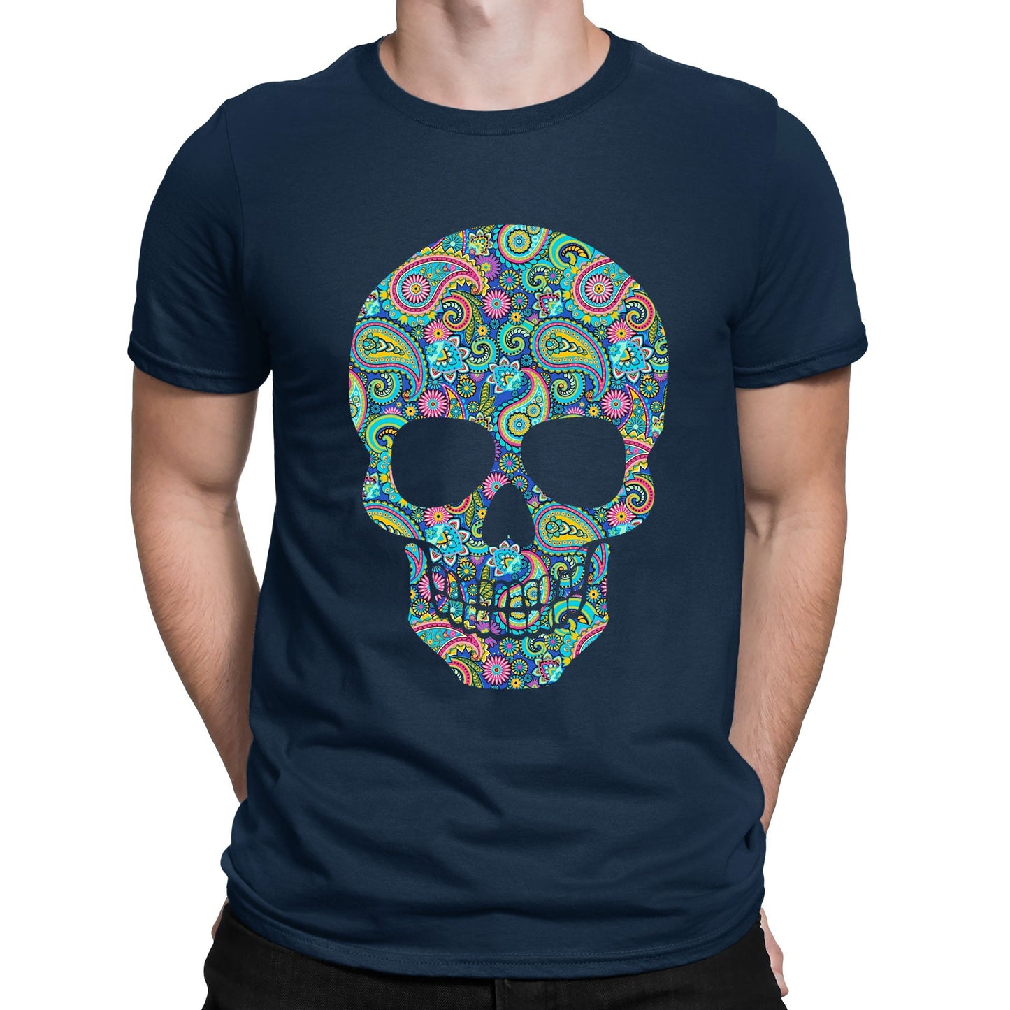 Paisley Skull Mens T-shirt