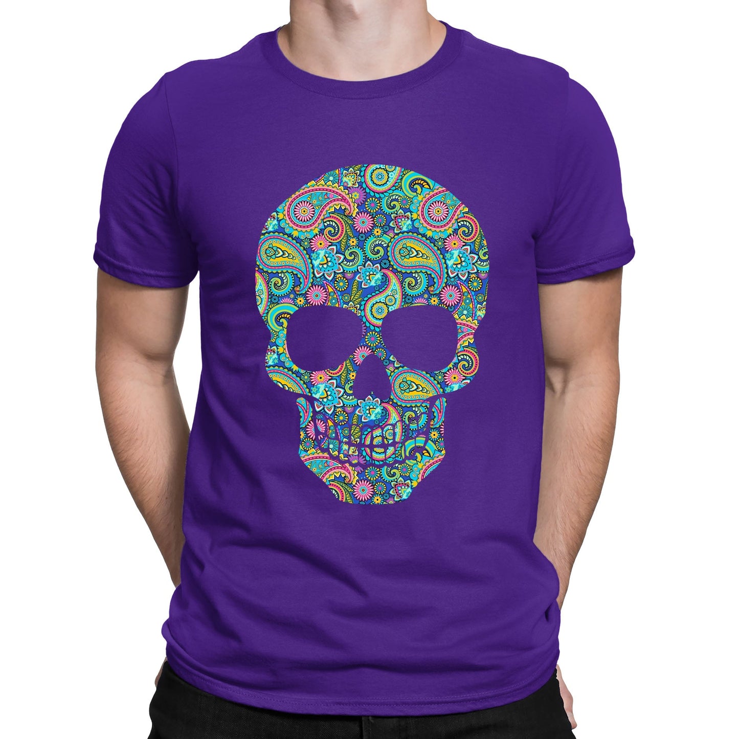 Paisley Skull Mens T-shirt