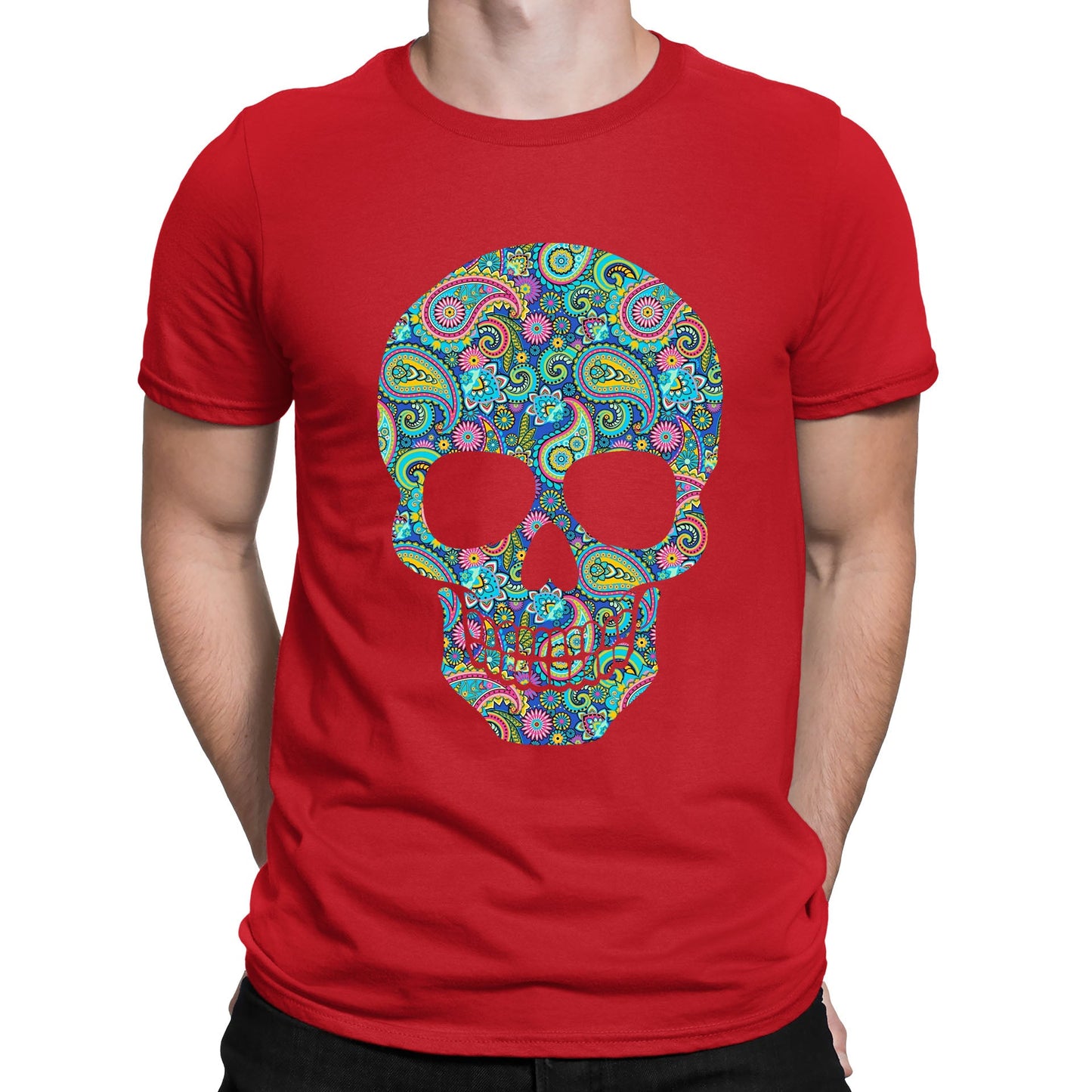 Paisley Skull Mens T-shirt