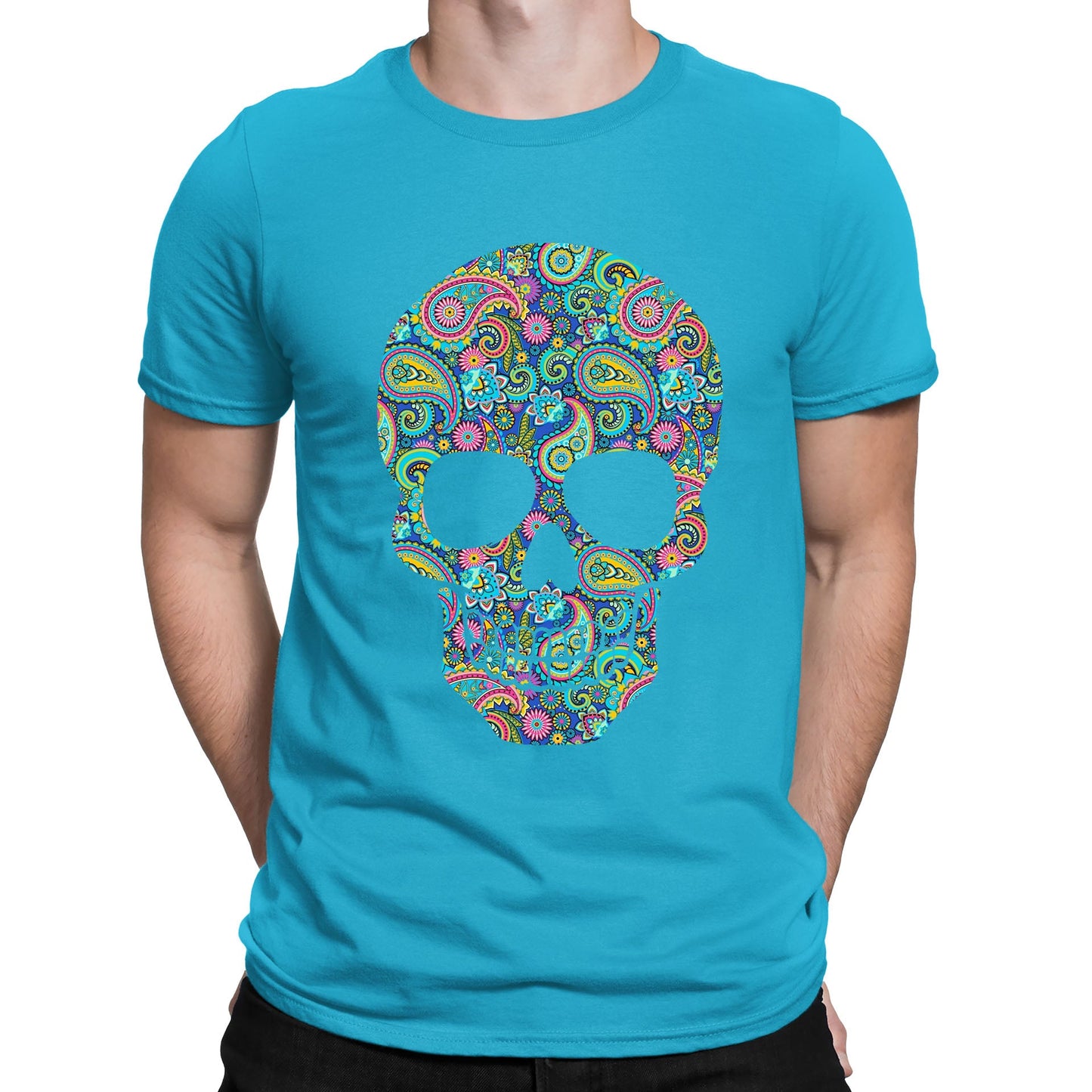 Paisley Skull Mens T-shirt