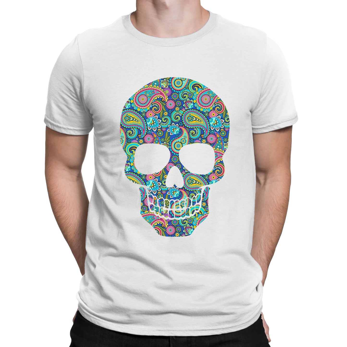 Paisley Skull Mens T-shirt