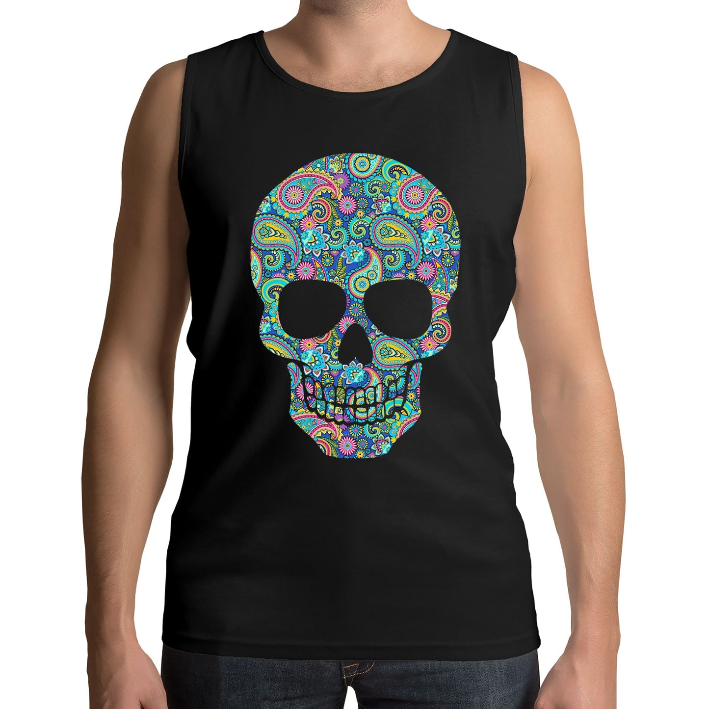 Paisley Skull Mens Vest