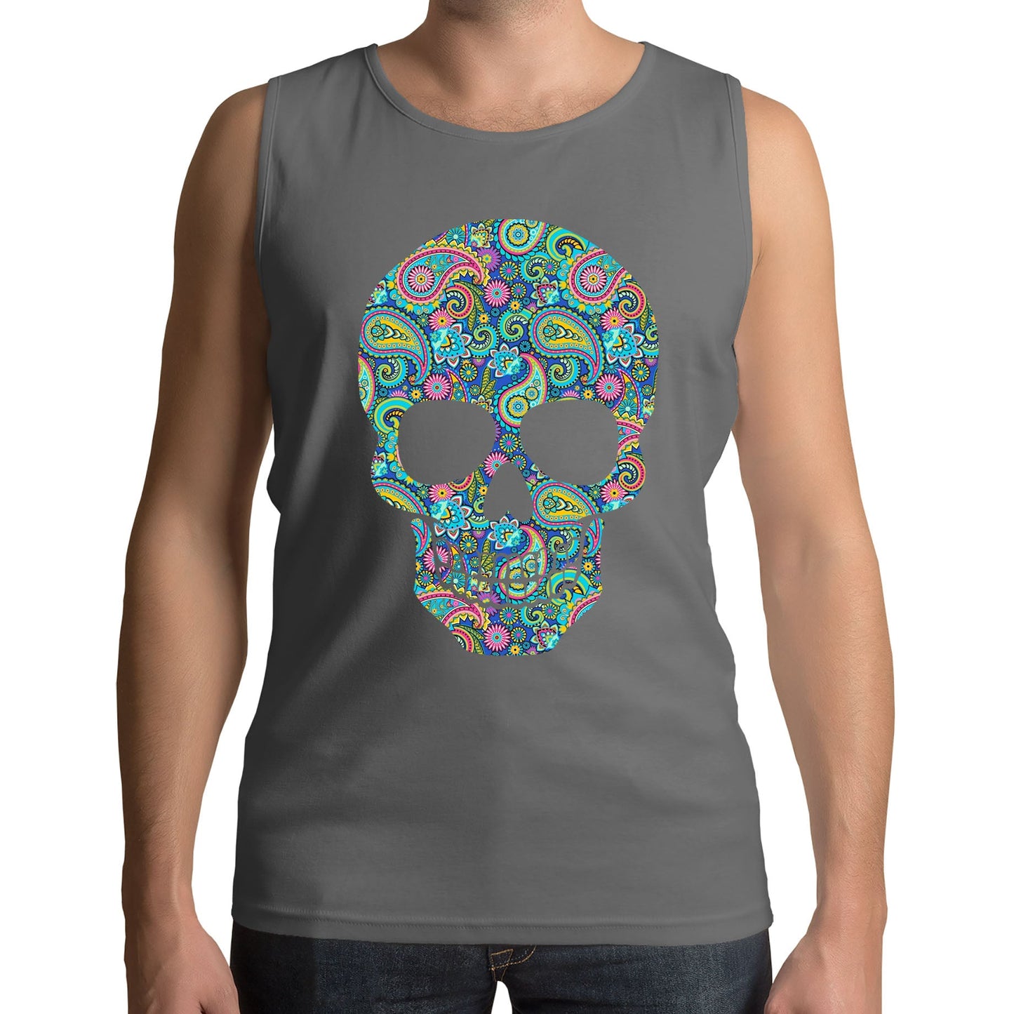 Paisley Skull Mens Vest