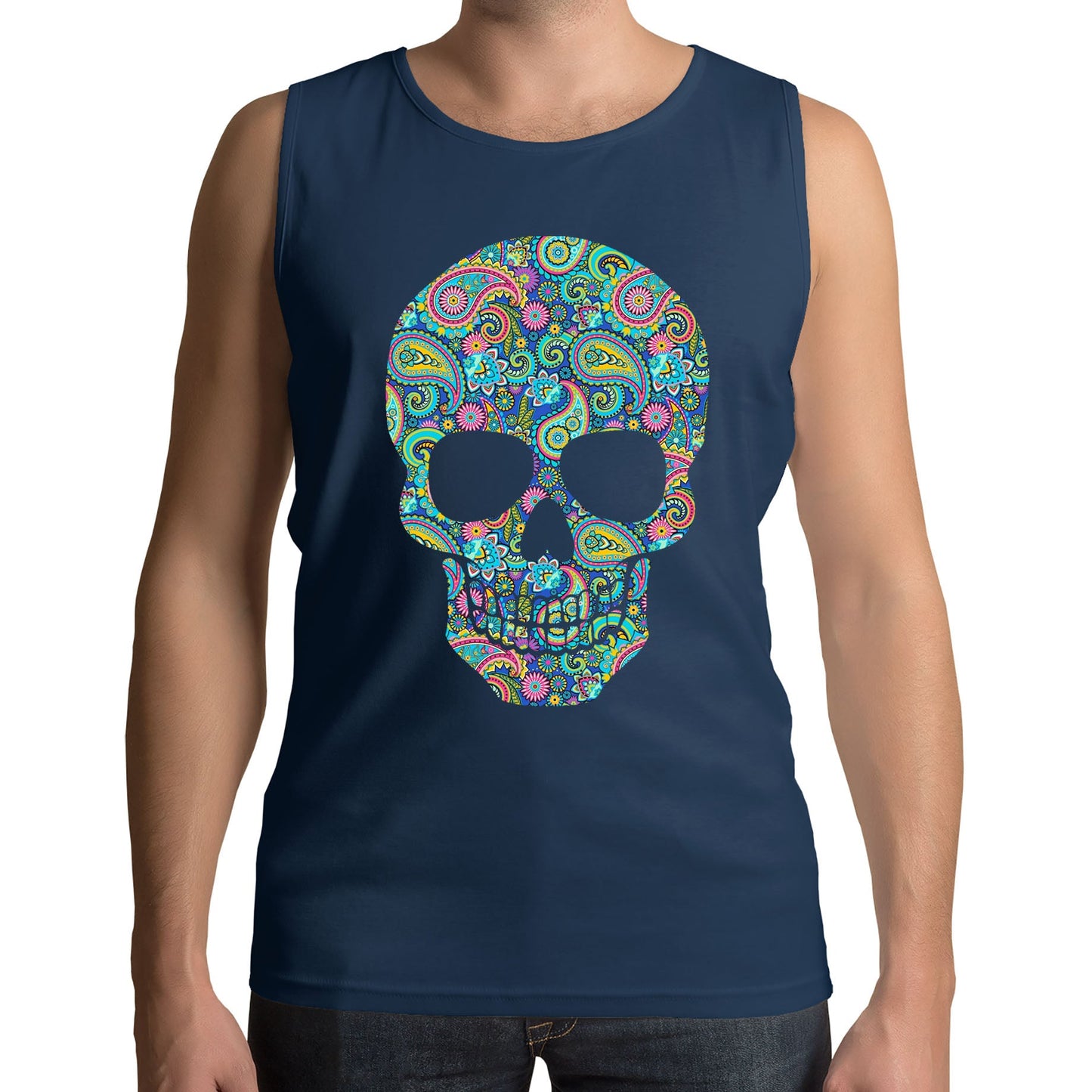 Paisley Skull Mens Vest