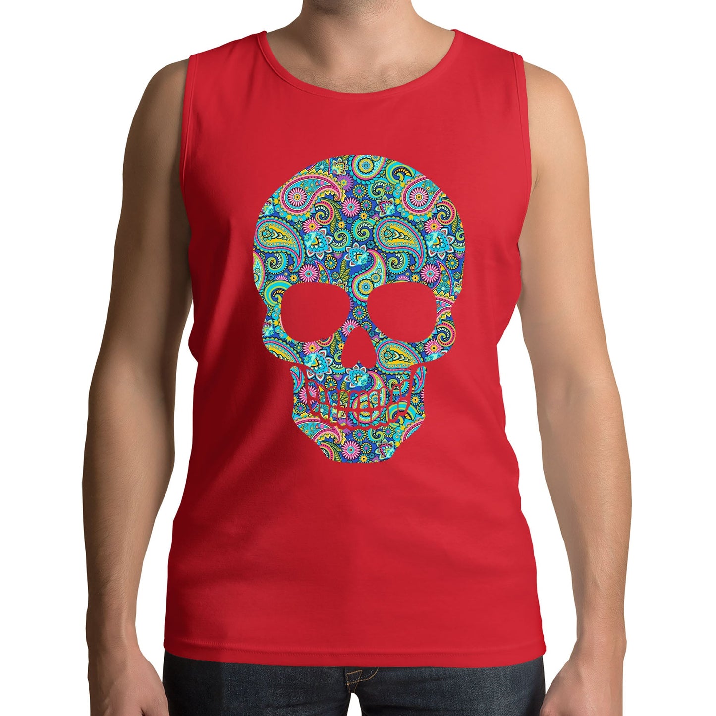 Paisley Skull Mens Vest