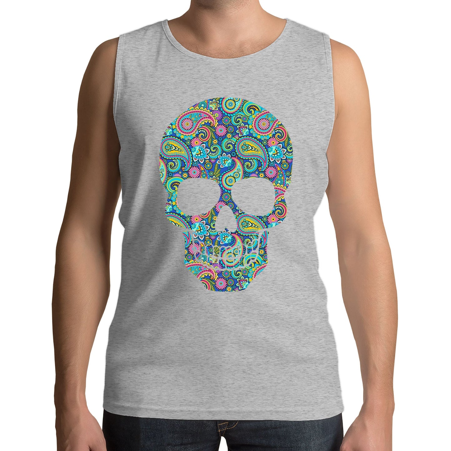 Paisley Skull Mens Vest