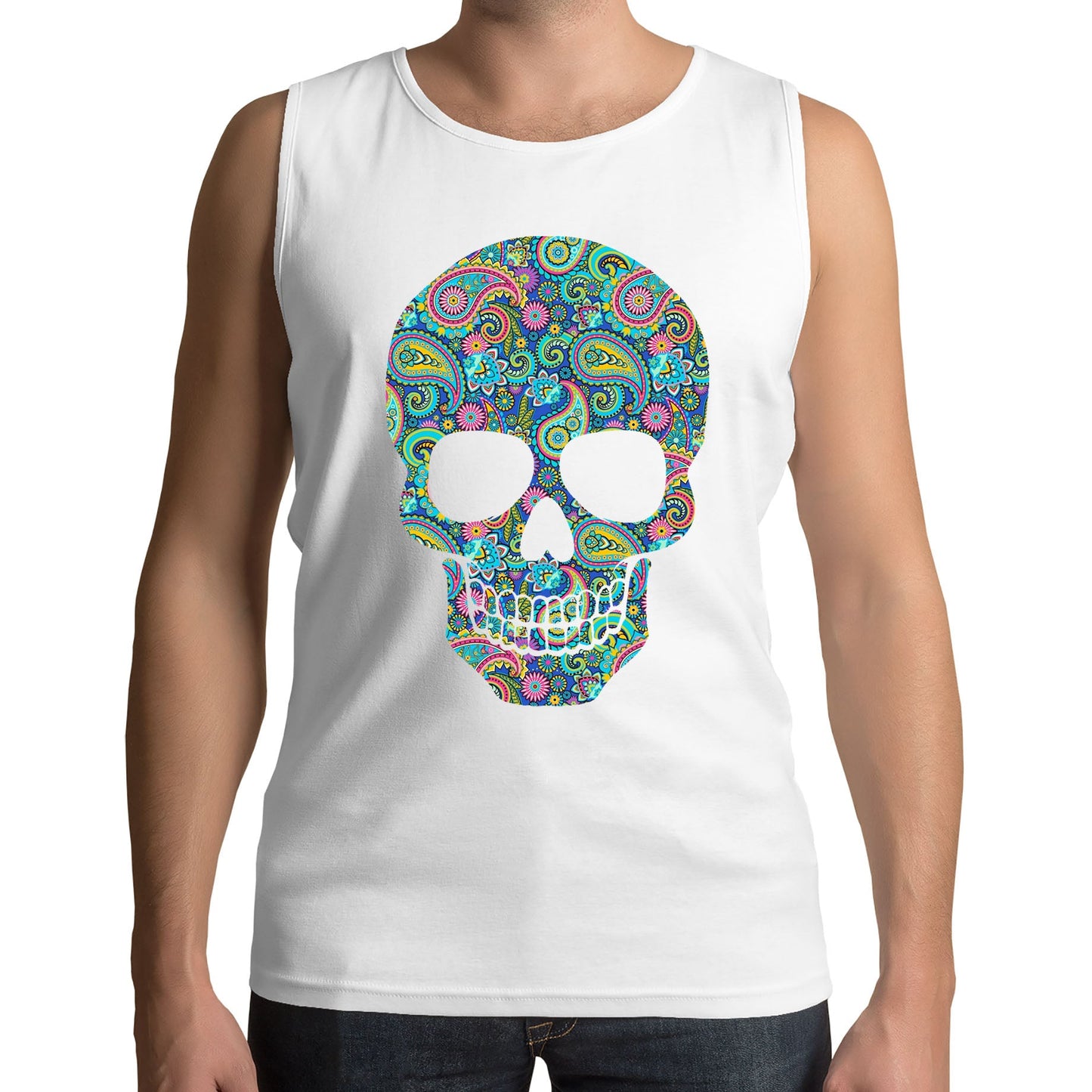 Paisley Skull Mens Vest