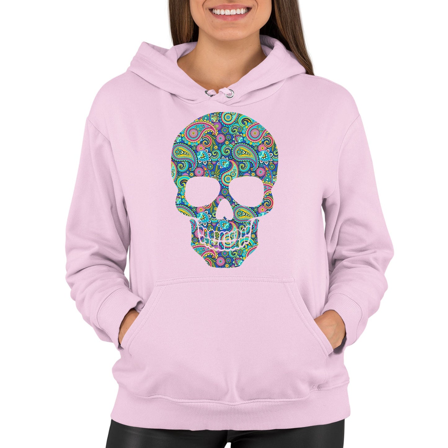 Paisley Skull Womens Pullover Hoodie