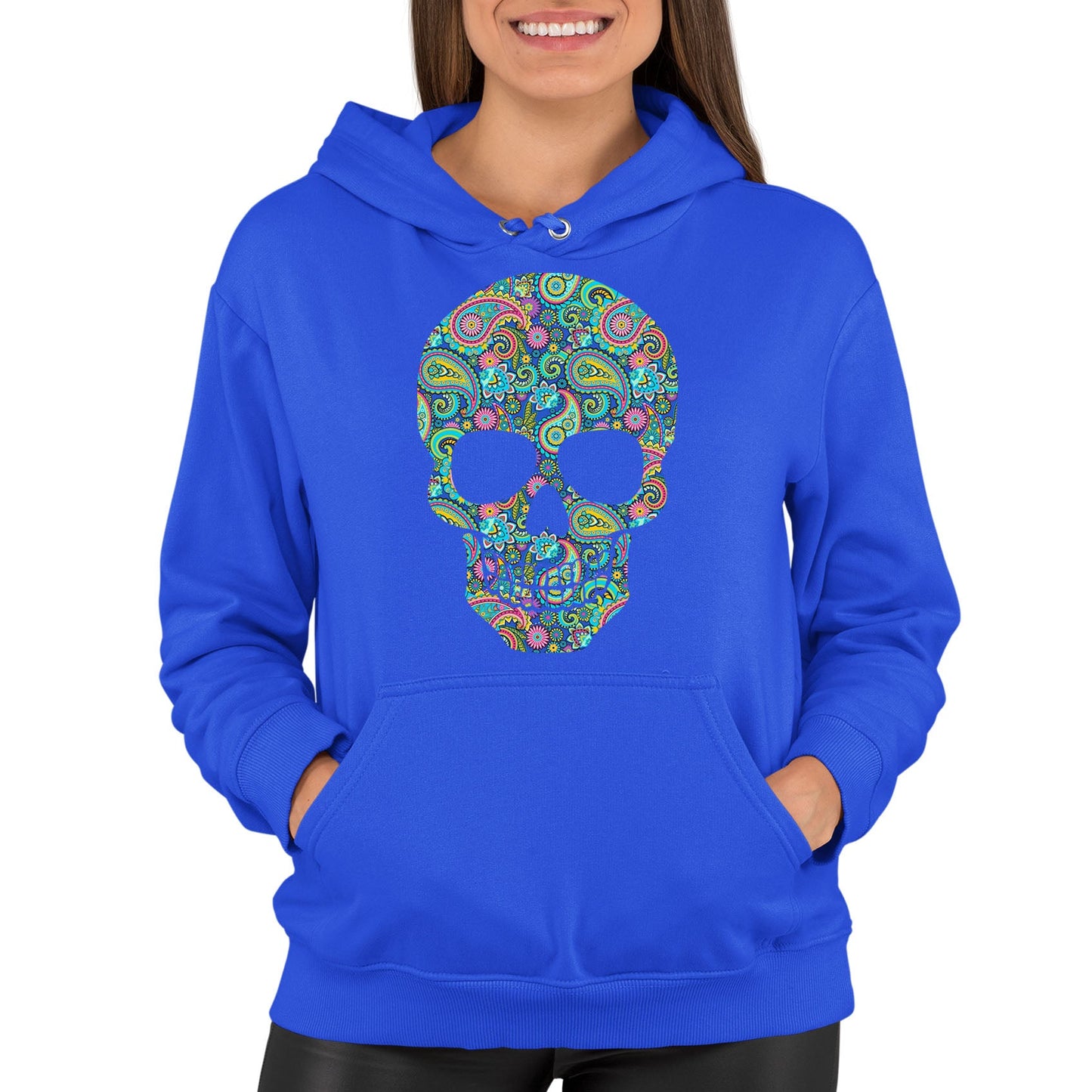 Paisley Skull Womens Pullover Hoodie