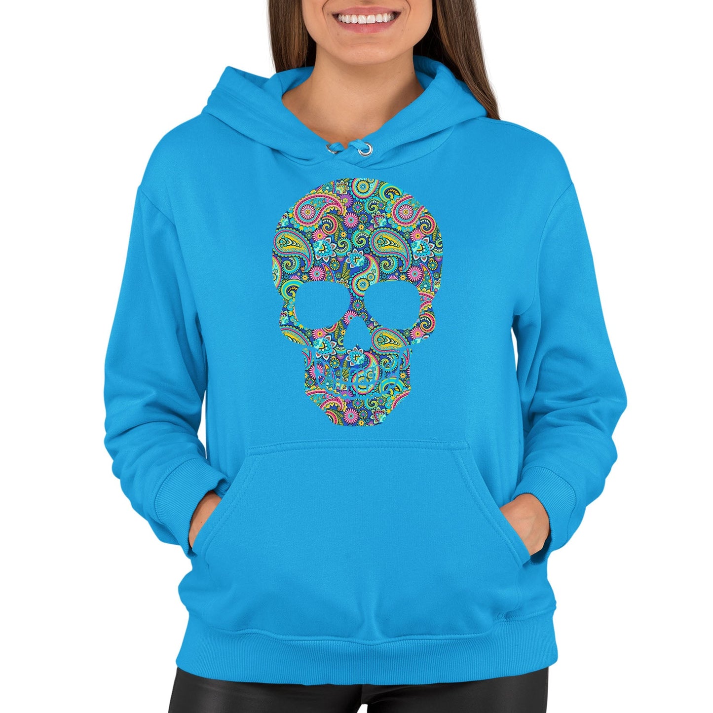 Paisley Skull Womens Pullover Hoodie