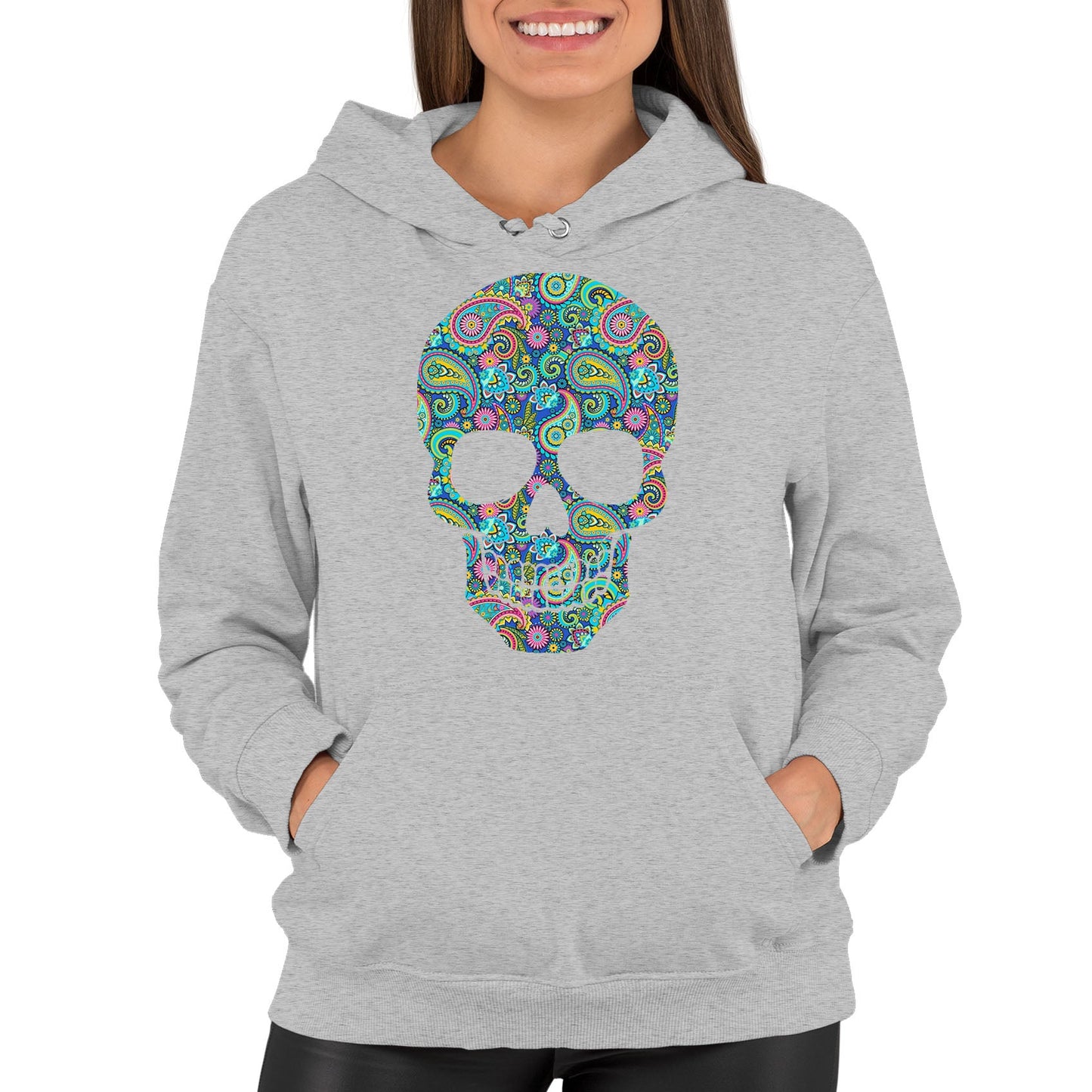 Paisley Skull Womens Pullover Hoodie