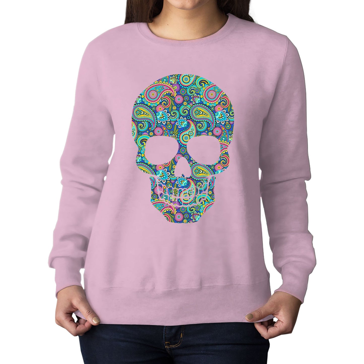 Paisley Skull Womens Sweatshirt